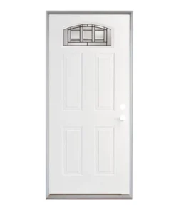 American Building Supply Front Doors Craftsman 36-in x 80-in Steel 1/4 Lite Left-Hand Inswing Primed Prehung Single Front Door with Brickmould Insulating Core