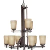 Progress Lighting Chandeliers Riverside 9-Light Heirloom Craftsman Chandelier