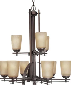 Progress Lighting Chandeliers Riverside 9-Light Heirloom Craftsman Chandelier