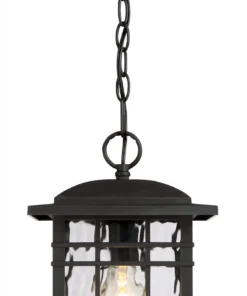 Quoizel Pendant Lighting Canyon Black Craftsman Clear Glass Square Outdoor Pendant Light -Craftsman Store 07752568 scaled