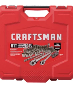 CRAFTSMAN Mechanics Tool Sets 81-Piece Standard (SAE) and Metric Combination Gunmetal Chrome Mechanics Tool Set (1/4-in; 3/8-in) -Craftsman Store 08849879