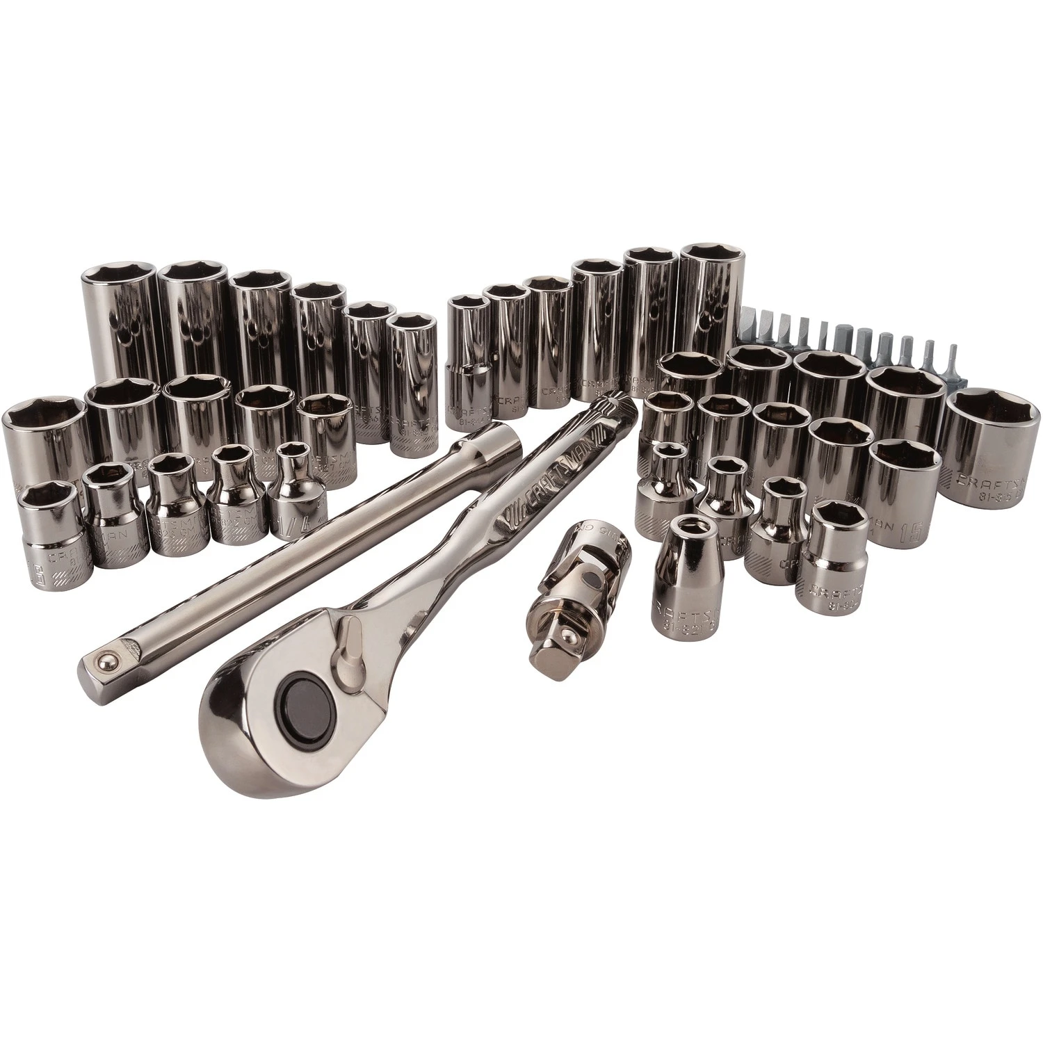 CRAFTSMAN Mechanics Tool Sets 51-Piece Standard (SAE) and Metric Combination Gunmetal Chrome Mechanics Tool Set (3/8-in) 1 CRAFTSMAN Mechanics Tool Sets 51-Piece Standard (SAE) and Metric Combination Gunmetal Chrome Mechanics Tool Set (3/8-in)