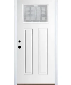 Therma-Tru Benchmark Doors Front Doors Emerson 36-in x 80-in Fiberglass Craftsman Right-Hand Inswing Ready to paint Unfinished Prehung Single Front Door with Brickmould