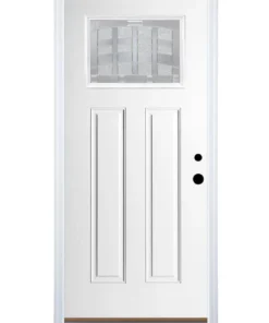 Therma-Tru Benchmark Doors Front Doors Emerson 36-in x 80-in Fiberglass Craftsman Left-Hand Inswing Ready to paint Unfinished Prehung Single Front Door with Brickmould