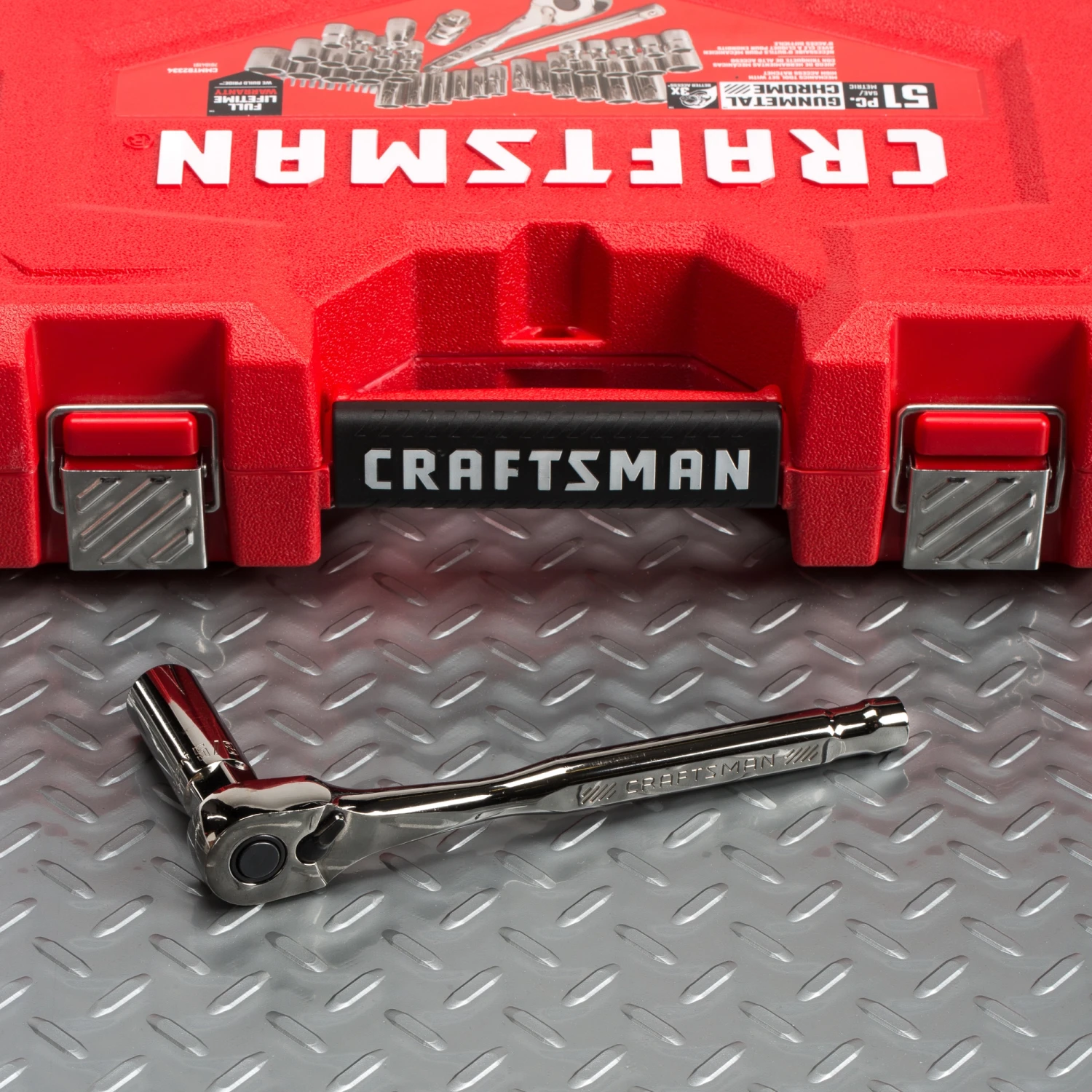 CRAFTSMAN Mechanics Tool Sets 51-Piece Standard (SAE) and Metric Combination Gunmetal Chrome Mechanics Tool Set (3/8-in) 5 CRAFTSMAN Mechanics Tool Sets 51-Piece Standard (SAE) and Metric Combination Gunmetal Chrome Mechanics Tool Set (3/8-in) - Image 5