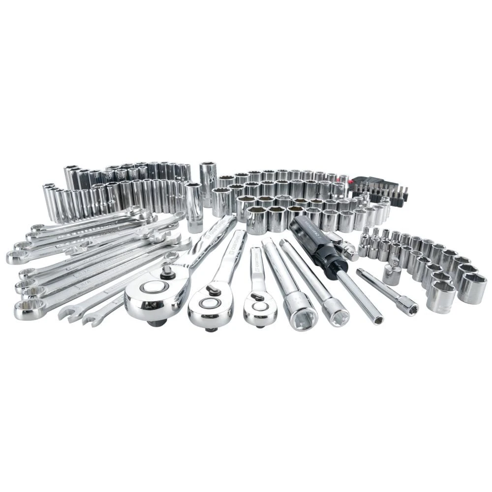 CRAFTSMAN Mechanics Tool Sets 159-Piece Standard (SAE) and Metric Combination Polished Chrome Mechanics Tool Set (1/4-in; 3/8-in) 1 CRAFTSMAN Mechanics Tool Sets 159-Piece Standard (SAE) and Metric Combination Polished Chrome Mechanics Tool Set (1/4-in; 3/8-in)