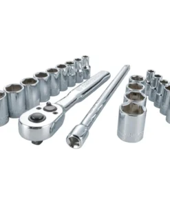 CRAFTSMAN Mechanics Tool Sets 20-Piece Standard (SAE) and Metric Combination Polished Chrome Mechanics Tool Set (1/4-in)