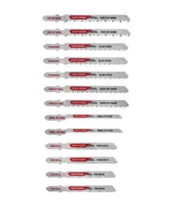 CRAFTSMAN Jigsaw Blades 13-Pack Set T-shank High-carbon Steel Jigsaw Blade Set