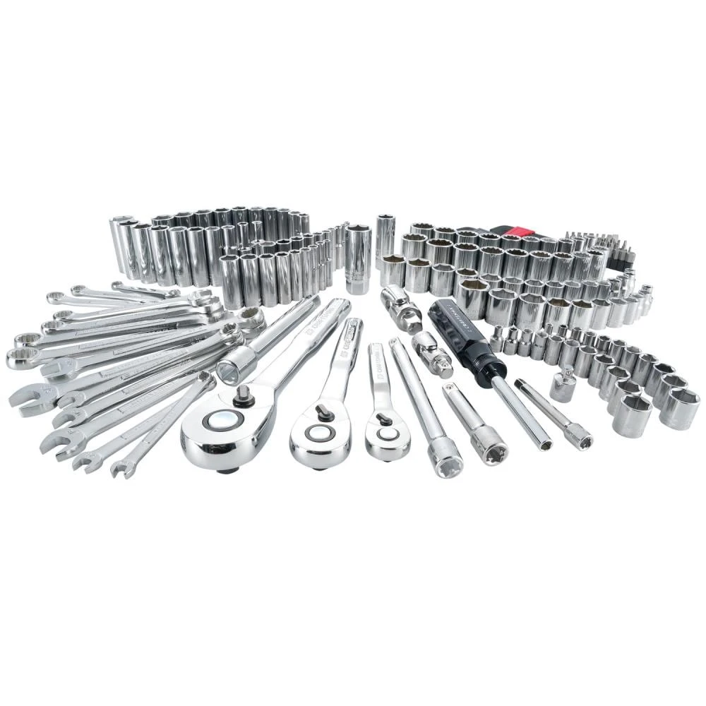 CRAFTSMAN Mechanics Tool Sets 189-Piece Standard (SAE) and Metric Combination Polished Chrome Mechanics Tool Set (1/4-in; 3/8-in) 1 CRAFTSMAN Mechanics Tool Sets 189-Piece Standard (SAE) and Metric Combination Polished Chrome Mechanics Tool Set (1/4-in; 3/8-in)