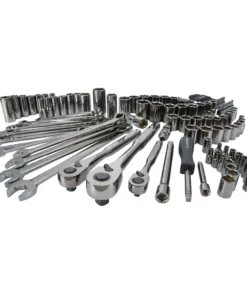 CRAFTSMAN Mechanics Tool Sets 121-Piece Standard (SAE) and Metric Combination Gunmetal Chrome Mechanics Tool Set (1/4-in; 3/8-in)