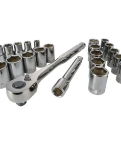 CRAFTSMAN Mechanics Tool Sets 22-Piece Standard (SAE) and Metric Combination Gunmetal Chrome Mechanics Tool Set