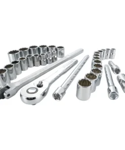 CRAFTSMAN Mechanics Tool Sets 33-Piece Standard (SAE) and Metric Combination Polished Chrome Mechanics Tool Set (3/8-in)