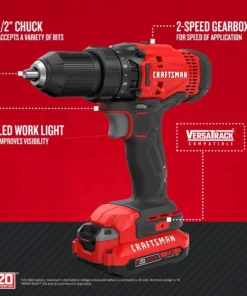CRAFTSMAN Drills V20 20-volt Max 1/2-in Cordless Drill (1-Battery Included and Charger Included) -Craftsman Store 09224825