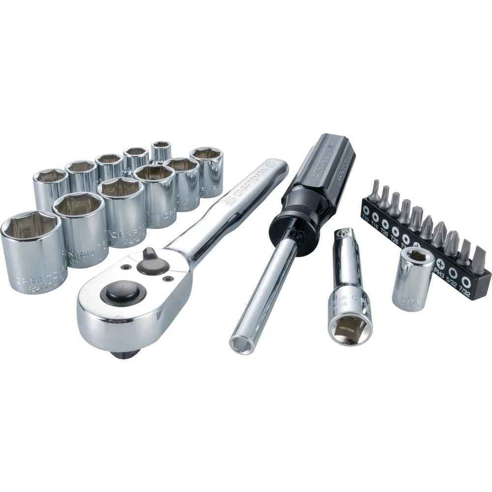 CRAFTSMAN Mechanics Tool Sets 24-Piece Metric Polished Chrome Mechanics Tool Set (3/8-in) 1 CRAFTSMAN Mechanics Tool Sets 24-Piece Metric Polished Chrome Mechanics Tool Set (3/8-in)