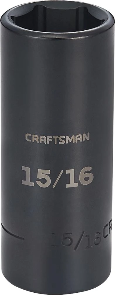 CRAFTSMAN Impact Sockets & Impact Socket Sets Standard (SAE) 1/2-in Drive 15/16-in 6-point Impact Socket 1 CRAFTSMAN Impact Sockets & Impact Socket Sets Standard (SAE) 1/2-in Drive 15/16-in 6-point Impact Socket