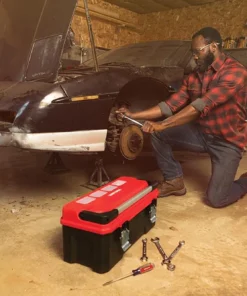 CRAFTSMAN Portable Tool Boxes PRO 26-in Red Plastic Lockable Tool Box -Craftsman Store 09229622