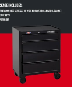 CRAFTSMAN Bottom Tool Cabinets 1000 Series 26.5-in W x 32.5-in H 4-Drawer Steel Rolling Tool Cabinet (Black) -Craftsman Store 09229713