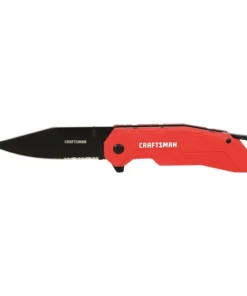 CRAFTSMAN Pocket Knives 4.11-in High Carbon Stainless Steel Black Oxide Pocket Knife