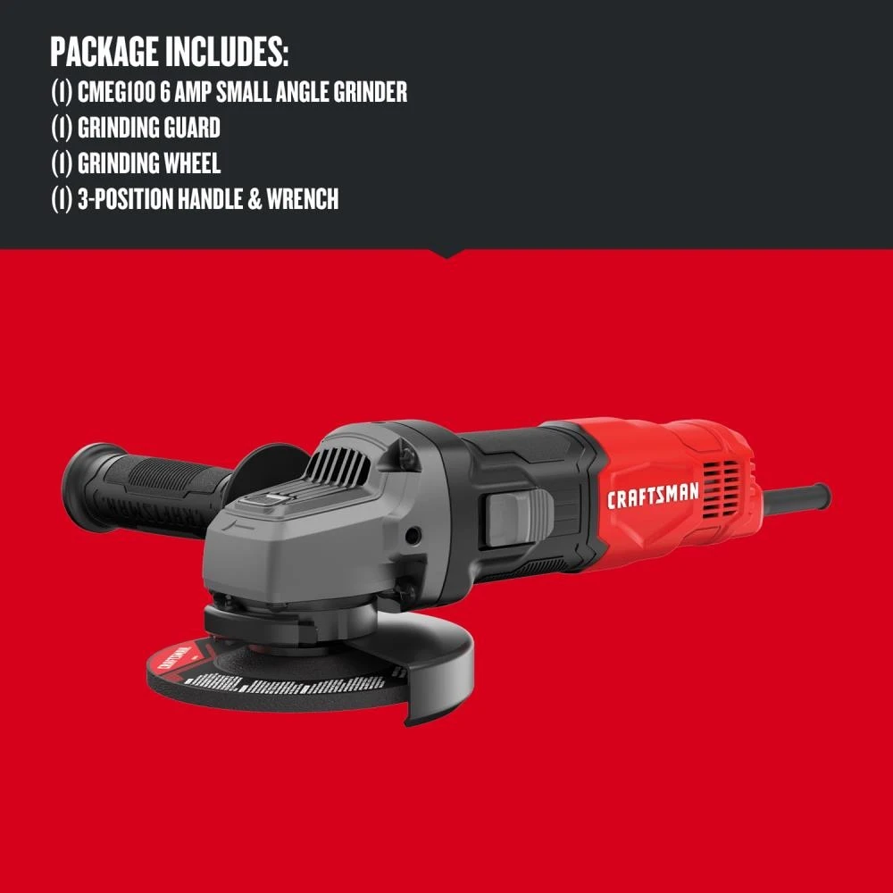 CRAFTSMAN Angle Grinders 4.5-in Sliding Switch Corded Angle Grinder 4 CRAFTSMAN Angle Grinders 4.5-in Sliding Switch Corded Angle Grinder - Image 4