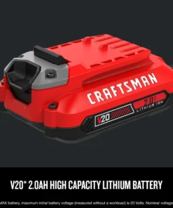CRAFTSMAN Power Tool Batteries & Chargers V20 20-Volt Max 2 Amp-Hour Lithium Power Tool Battery 10 CRAFTSMAN Power Tool Batteries & Chargers V20 20-Volt Max 2 Amp-Hour Lithium Power Tool Battery -Craftsman Store 09241757