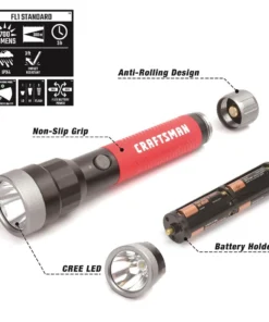 CRAFTSMAN Flashlights LED flashlight 700-Lumen LED Spotlight Flashlight (Battery Included) -Craftsman Store 09390064