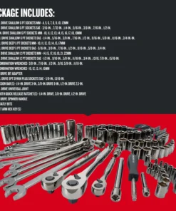 CRAFTSMAN Mechanics Tool Sets 121-Piece Standard (SAE) and Metric Combination Gunmetal Chrome Mechanics Tool Set (1/4-in; 3/8-in) -Craftsman Store 09705259