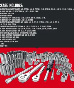 CRAFTSMAN Mechanics Tool Sets 105-Piece Standard (SAE) and Metric Combination Polished Chrome Mechanics Tool Set (1/4-in; 3/8-in) -Craftsman Store 09705264