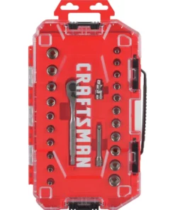 CRAFTSMAN Mechanics Tool Sets 24-Piece Standard (SAE) and Metric Combination Gunmetal Chrome Mechanics Tool Set (1/4-in) -Craftsman Store 09727519