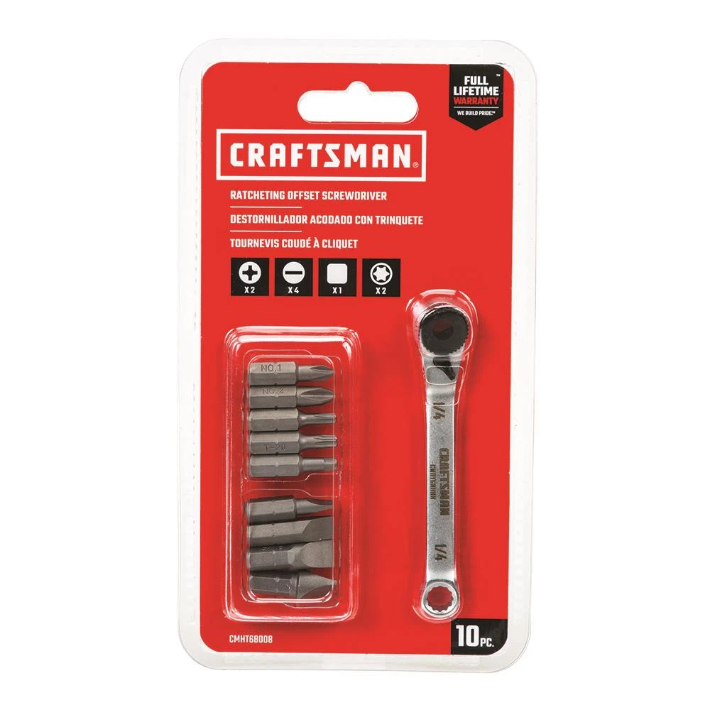 CRAFTSMAN Screwdrivers 10-Piece Steel Handle Ratcheting Set Multi-bit Screwdriver Set 2 CRAFTSMAN Screwdrivers 10-Piece Steel Handle Ratcheting Set Multi-bit Screwdriver Set - Image 2