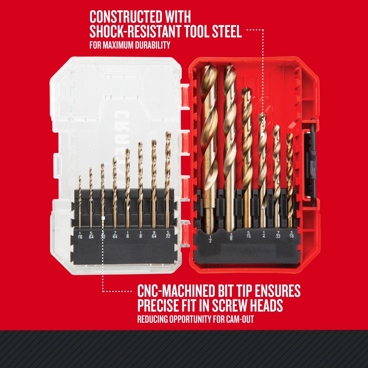 CRAFTSMAN Twist Drill Bits 14-Piece Assorted x Set Gold Ferrous Coated Hss Twist Drill Bit Set 3 CRAFTSMAN Twist Drill Bits 14-Piece Assorted x Set Gold Ferrous Coated Hss Twist Drill Bit Set - Image 3
