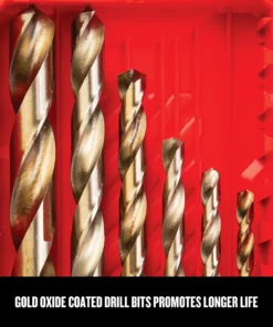 CRAFTSMAN Twist Drill Bits 14-Piece Assorted x Set Gold Ferrous Coated Hss Twist Drill Bit Set 14 CRAFTSMAN Twist Drill Bits 14-Piece Assorted x Set Gold Ferrous Coated Hss Twist Drill Bit Set -Craftsman Store 09743848