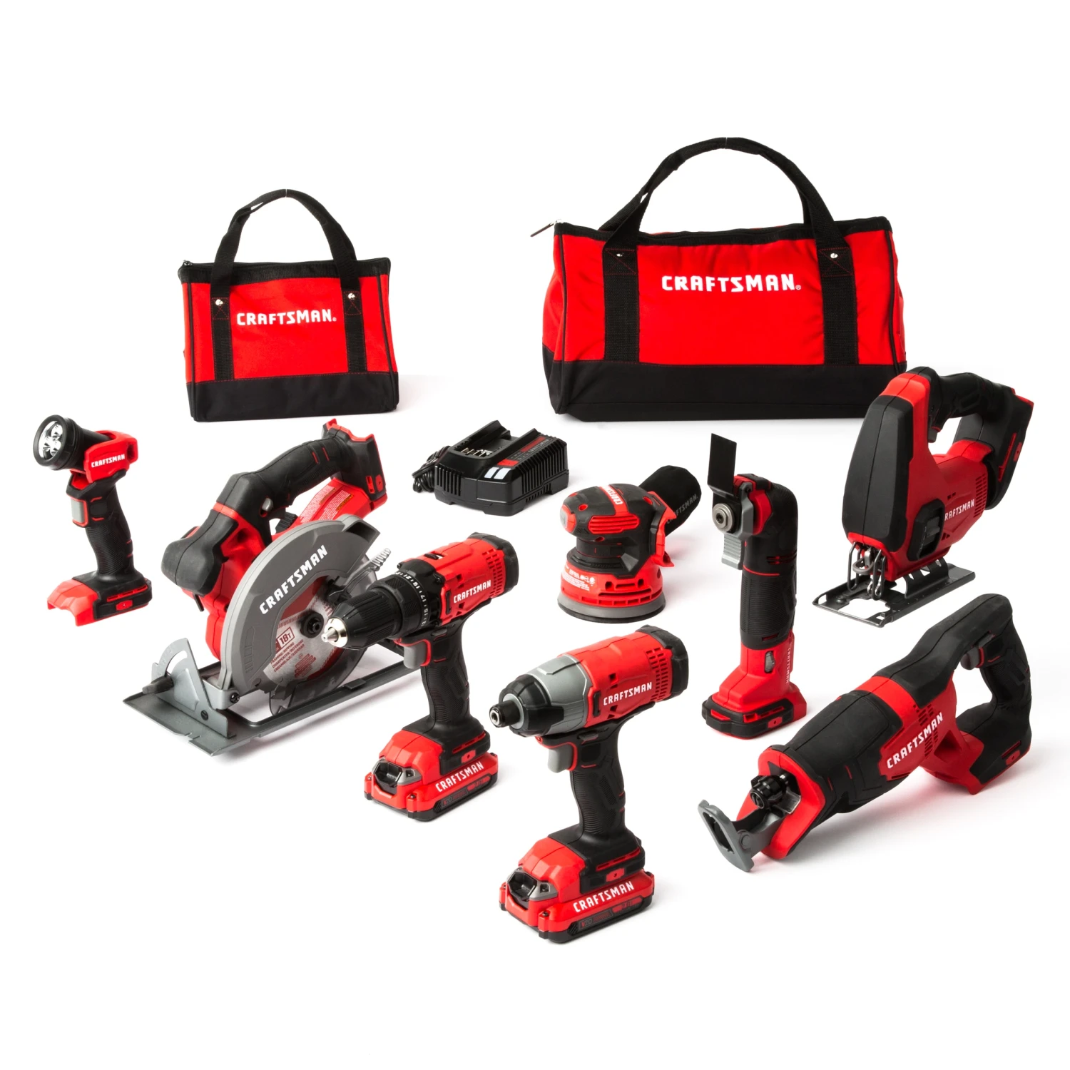 CRAFTSMAN Power Tool Combo Kits V20 8-Tool 20-Volt Max Power Tool Combo Kit with Soft Case (2-Batteries Included and Charger Included) 2 CRAFTSMAN Power Tool Combo Kits V20 8-Tool 20-Volt Max Power Tool Combo Kit with Soft Case (2-Batteries Included and Charger Included) - Image 2