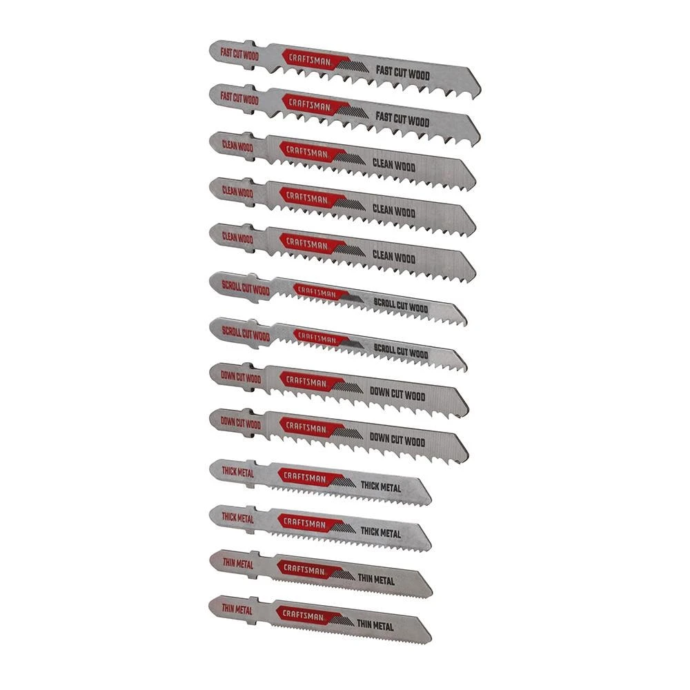 CRAFTSMAN Jigsaw Blades 13-Pack Set T-shank High-carbon Steel Jigsaw Blade Set 2 CRAFTSMAN Jigsaw Blades 13-Pack Set T-shank High-carbon Steel Jigsaw Blade Set - Image 2