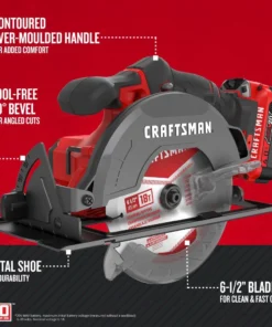 CRAFTSMAN Circular Saws V20 20-Volt Max 6-1/2-in Cordless Circular Saw Kit Circular Saw (1-Battery and Charger Included) -Craftsman Store 09986173