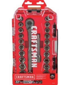 CRAFTSMAN Mechanics Tool Sets 22-Piece Standard (SAE) and Metric Combination Gunmetal Chrome Mechanics Tool Set -Craftsman Store 10031534