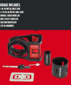 CRAFTSMAN Hole Saws & Kits 6-Piece Set Bi-metal Arbored Adjustable Door Lock Kit Set -Craftsman Store 10158976