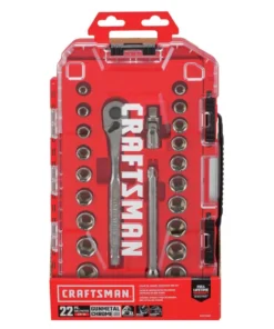 CRAFTSMAN Mechanics Tool Sets 22-Piece Standard (SAE) and Metric Combination Gunmetal Chrome Mechanics Tool Set (3/8-in) -Craftsman Store 10160494