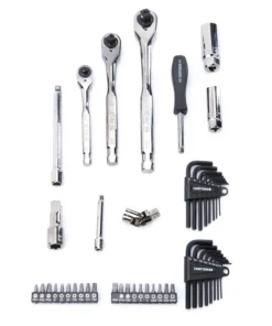 CRAFTSMAN Mechanics Tool Sets 121-Piece Standard (SAE) and Metric Combination Gunmetal Chrome Mechanics Tool Set (1/4-in; 3/8-in) -Craftsman Store 10266796