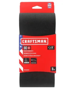 CRAFTSMAN Power Tool Sandpaper 4 In x 36 In Z/O Belt 80 Grit 2pk 2-Piece Zirconia Alumina 80-Grit Belt Sandpaper