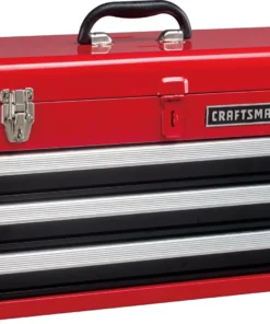 CRAFTSMAN Portable Tool Boxes Portable 20.5-in Ball-bearing 3-Drawer Red Steel Lockable Tool Box