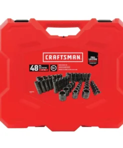 CRAFTSMAN Impact Sockets & Impact Socket Sets 48-Piece Standard (SAE) and Metric Combination 1/2-in Drive Set 6-Point Impact Socket Set -Craftsman Store 11659441