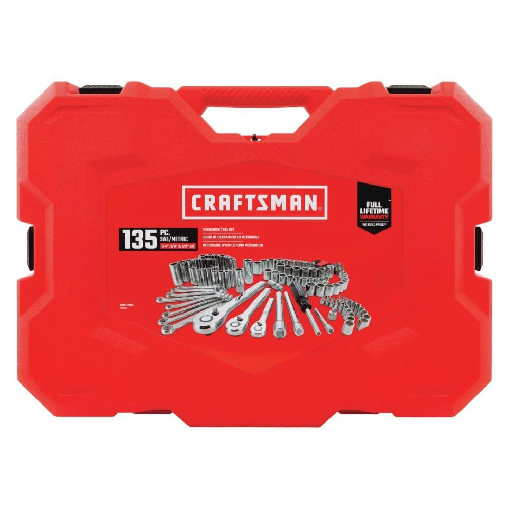 CRAFTSMAN Mechanics Tool Sets 135-Piece Standard (SAE) and Metric Combination Polished Chrome Mechanics Tool Set (1/4-in; 3/8-in) 5 CRAFTSMAN Mechanics Tool Sets 135-Piece Standard (SAE) and Metric Combination Polished Chrome Mechanics Tool Set (1/4-in; 3/8-in) - Image 5