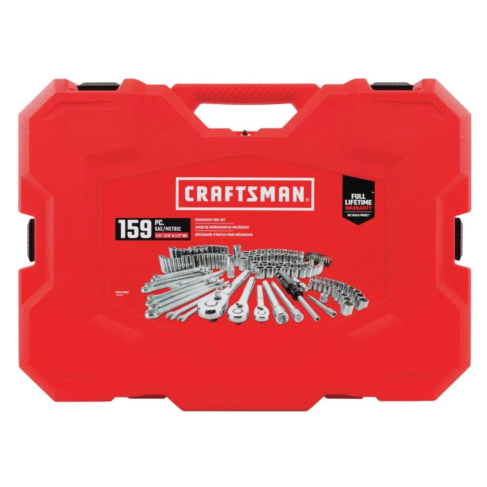 CRAFTSMAN Mechanics Tool Sets 159-Piece Standard (SAE) and Metric Combination Polished Chrome Mechanics Tool Set (1/4-in; 3/8-in) 5 CRAFTSMAN Mechanics Tool Sets 159-Piece Standard (SAE) and Metric Combination Polished Chrome Mechanics Tool Set (1/4-in; 3/8-in) - Image 5