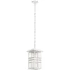 Kichler Pendant Lighting Beacon Square White Craftsman Textured Glass Lantern Pendant Light