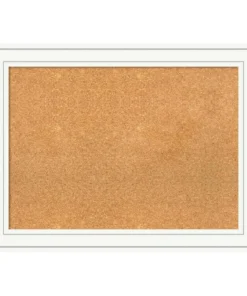 Amanti Art Memo Boards Craftsman White Frame Collection 32.88-in W x 24.88-in H Landscape or Portrait Bulletin Board