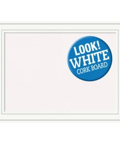 Amanti Art Memo Boards Craftsman White Frame Collection 32.88-in W x 24.88-in H Landscape or Portrait Bulletin Board