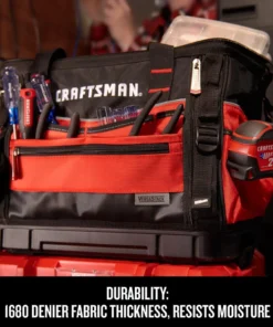 CRAFTSMAN Tool Bags VERSASTACK Red/Black Polyester 17-in Zippered Tool Bag -Craftsman Store 12182026
