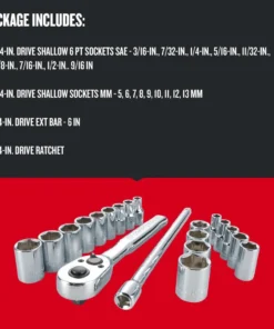 CRAFTSMAN Mechanics Tool Sets 20-Piece Standard (SAE) and Metric Combination Polished Chrome Mechanics Tool Set (1/4-in) -Craftsman Store 12191036