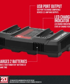 CRAFTSMAN Power Tool Batteries & Chargers 20-Volt Max Power Station -Craftsman Store 12231842