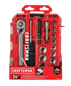 CRAFTSMAN Mechanics Tool Sets 24-Piece Standard (SAE) Polished Chrome Mechanics Tool Set (3/8-in;) -Craftsman Store 14207229